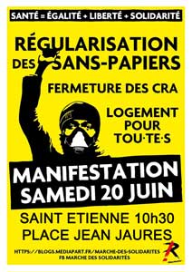 Affiche rassemblement Saint Etienne 20-6-2020